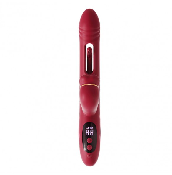 MizzZee - Oral Pleasure Hollow Licking Display Vibrator Wand (Chargeable - Burgundy)